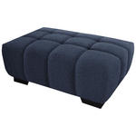 HOCKER in Textil Dunkelblau  - Schwarz/Dunkelblau, KONVENTIONELL, Textil/Metall (106/40/72cm) - Hom`in