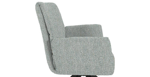 ARMLEHNSTUHL  in Eisen Flachgewebe  - Schwarz/Hellgrün, MODERN, Textil/Metall (65/90/60cm) - Novel