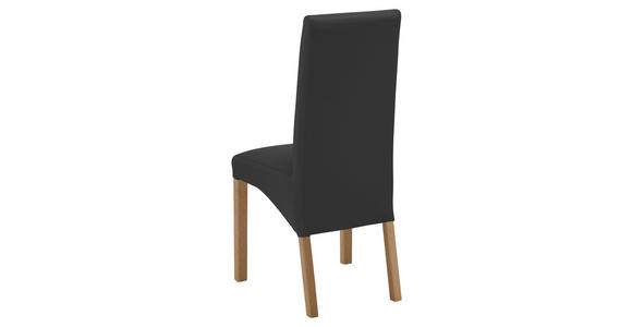 STUHL Lederlook Anthrazit, Buchefarben - Anthrazit/Buchefarben, KONVENTIONELL, Holz/Textil (47/102/57cm) - Carryhome
