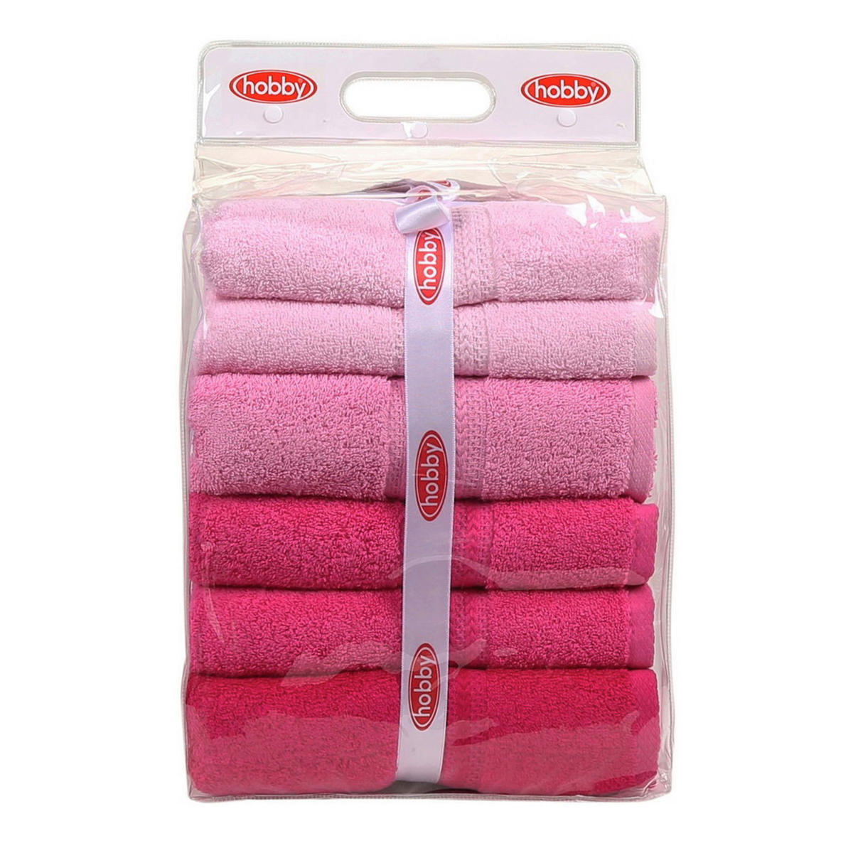DUSCHTUCHSET Rosa, Pink, Hellrosa, Dunkelrosa 4-teilig  - Pink/Hellrosa, Basics, Textil (70/140cm)