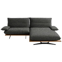 ECKSOFA Chenille, Flachgewebe Wildeiche, Blaugrau  - Wildeiche/Blaugrau, Design, Holz/Textil (284/161cm) - Koinor