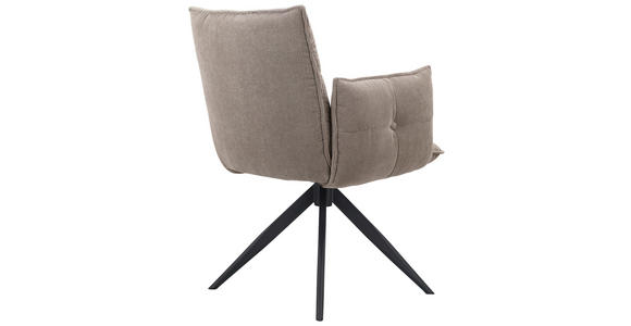 ARMLEHNSTUHL in Eisen Cord - Taupe/Schwarz, Design, Textil/Metall (63,5/85/63,5cm) - Novel