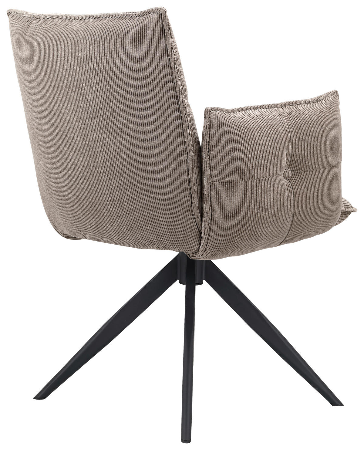 ARMLEHNSTUHL  in Eisen Cord  - Taupe/Schwarz, Design, Textil/Metall (63,5/85/63,5cm) - Novel