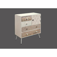 Comodă 80/90/35 cm  - alb/auriu, Lifestyle, metal/lemn (80/90/35cm) - Landscape