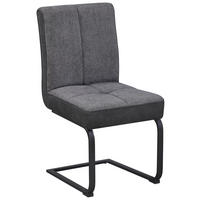 SCHWINGSTUHL  in Eisen Mikrofaser, Leinenoptik  - Schwarz/Grau, KONVENTIONELL, Textil/Metall (49/91/60cm) - MID.YOU