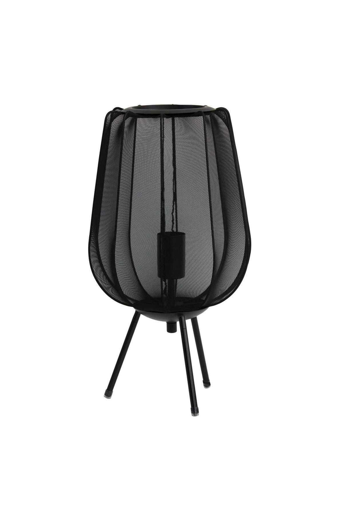 TISCHLEUCHTE Plumeria 25/45 cm   - Schwarz, Design, Textil (25/45cm) - Light & Living