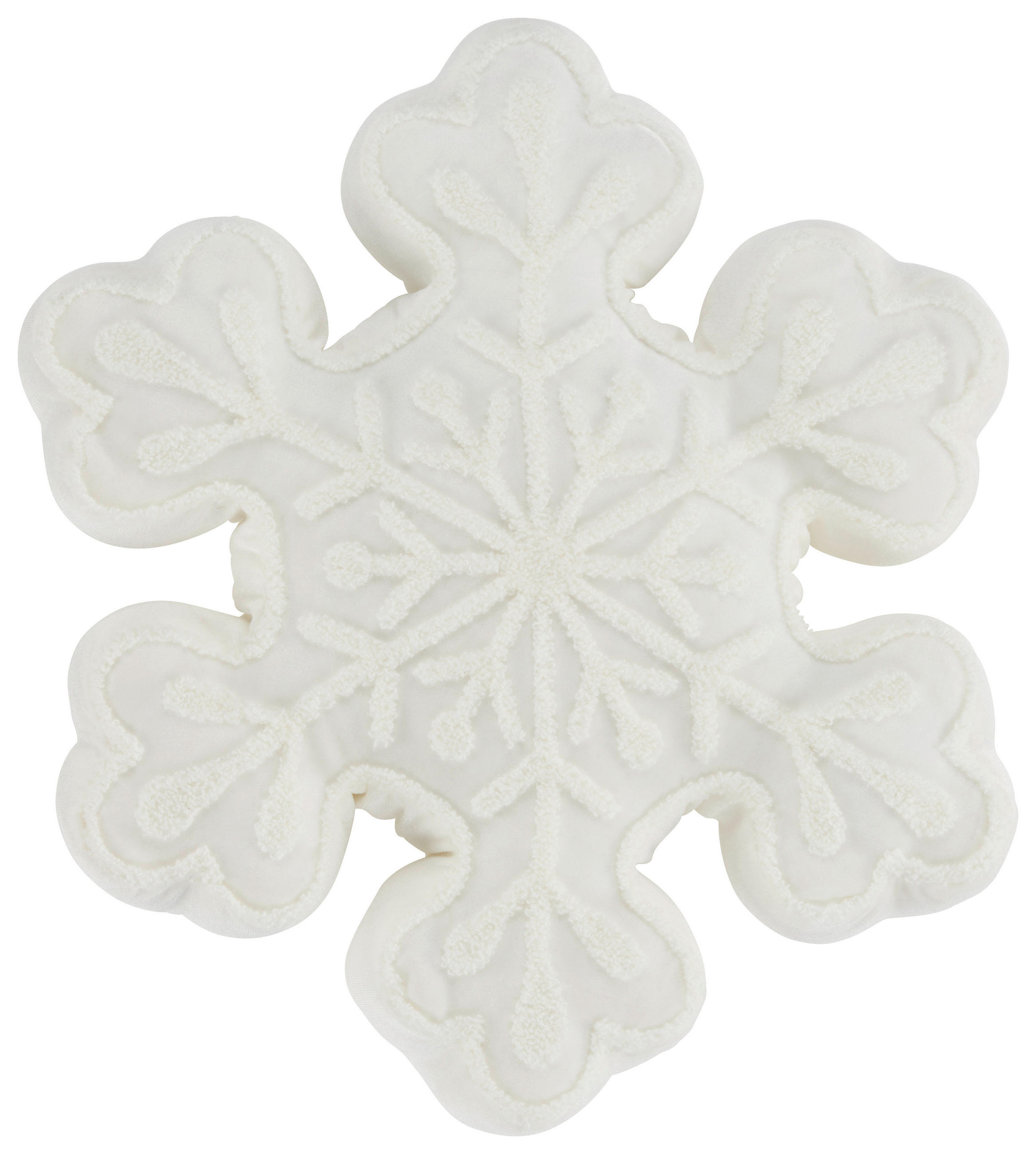OKRASNA BLAZINA SNOWFLAKE 43/43/5 cm - bela, Konvencionalno, tekstil (43/43/5cm) - X-Mas