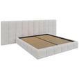 POLSTERBETT gepolstertes Kopfteil, Lattenrost, Bettkasten Beige 160/200 cm  - Beige/Schwarz, Design, Holz/Kunststoff (160/200cm) - Carryhome