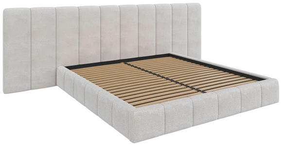 POLSTERBETT gepolstertes Kopfteil, Lattenrost, Bettkasten Beige 160/200 cm  - Beige/Schwarz, Design, Holz/Kunststoff (160/200cm) - Carryhome