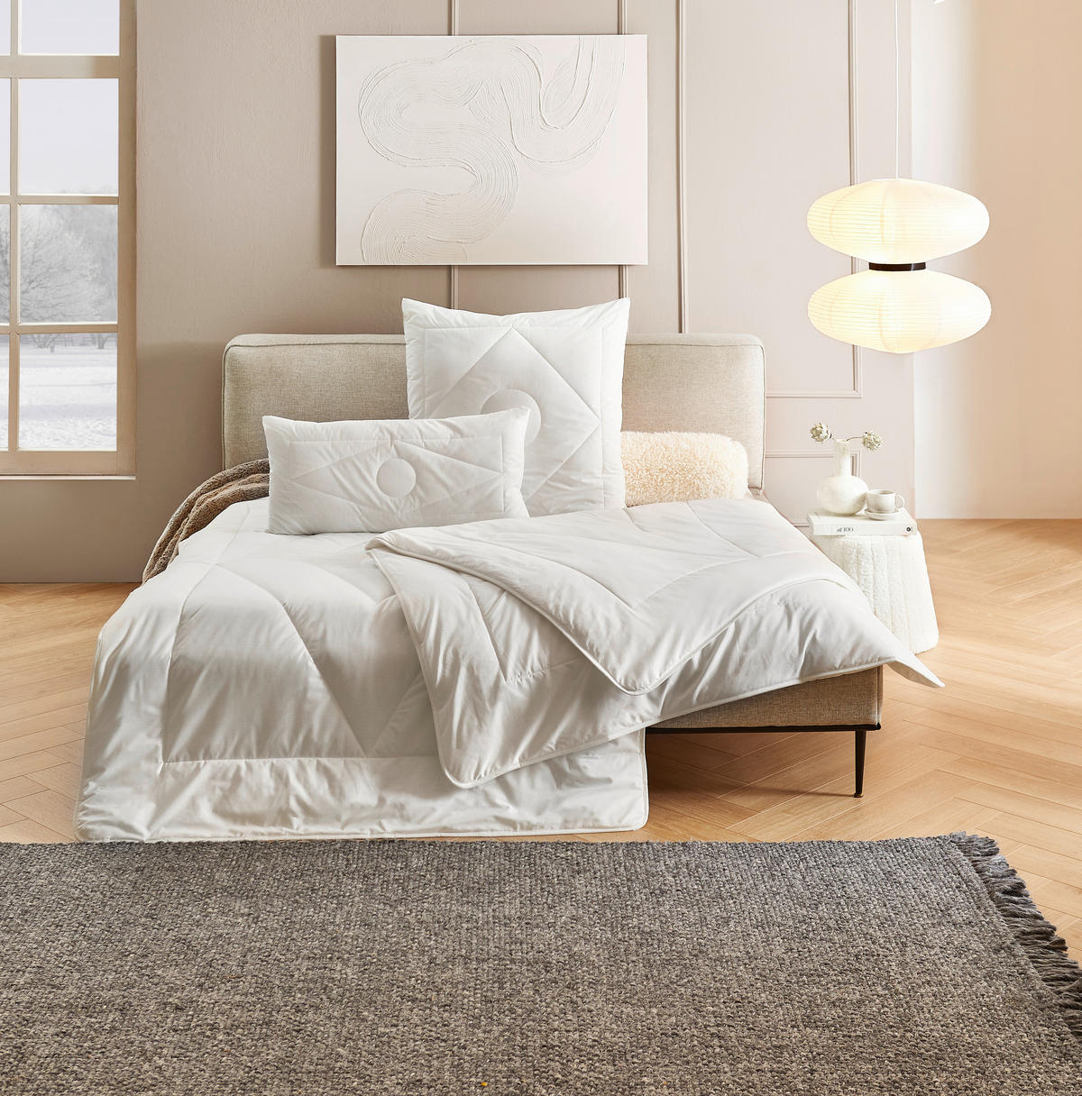 GANZJAHRESDECKE  NIDRA  135/200 cm   - Naturfarben, KONVENTIONELL, Kunststoff/Textil (135/200cm) - Sleeptex