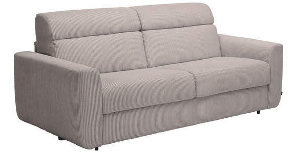 SCHLAFSOFA Cord Hellgrau  - Hellgrau/Schwarz, Design, Kunststoff/Textil (200/84/98cm) - Novel
