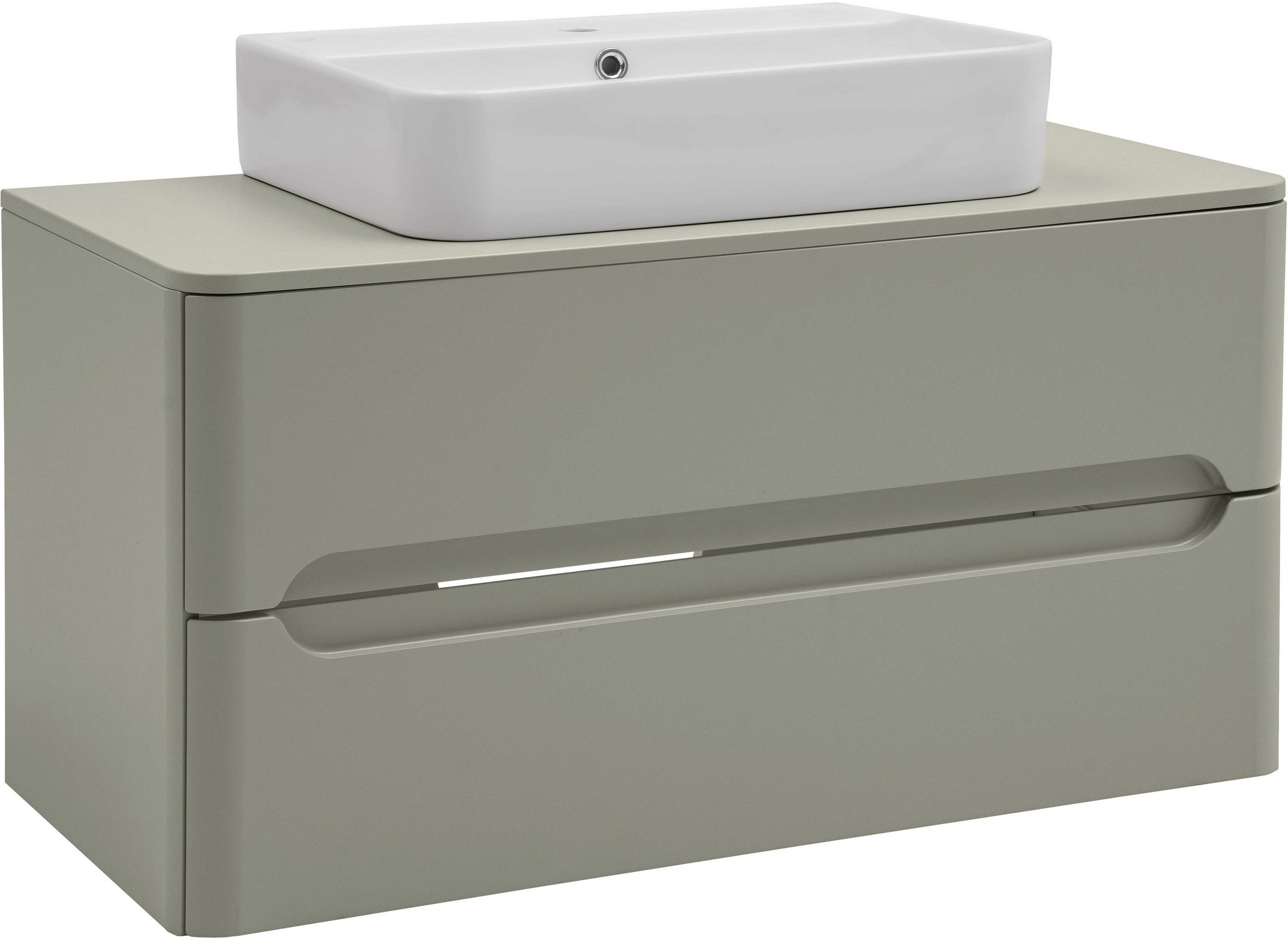 WASCHTISCHKOMBI 101 cm  - Schilfgrün/Weiß, KONVENTIONELL, Keramik/Holzwerkstoff (101cm) - Xora