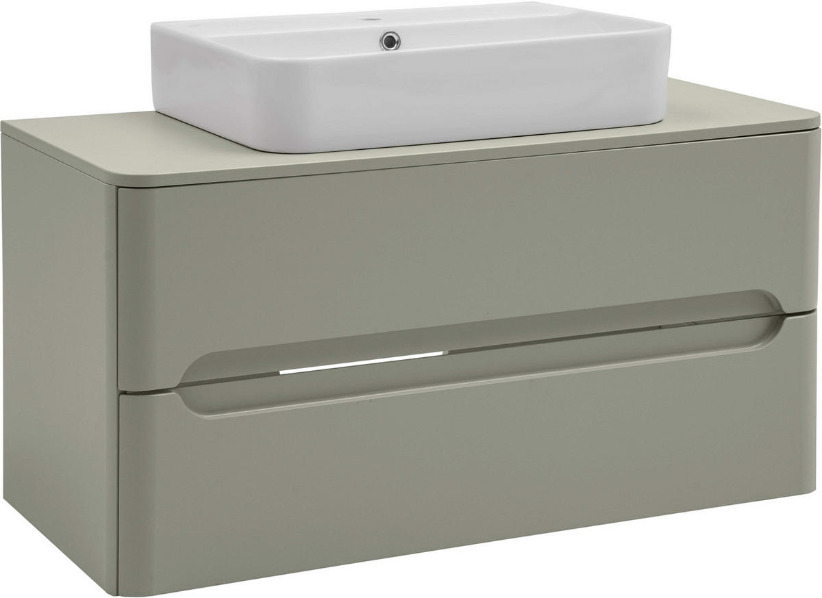 WASCHTISCHKOMBI 101 cm  - Schilfgrün/Weiß, KONVENTIONELL, Keramik/Holzwerkstoff (101cm) - Xora