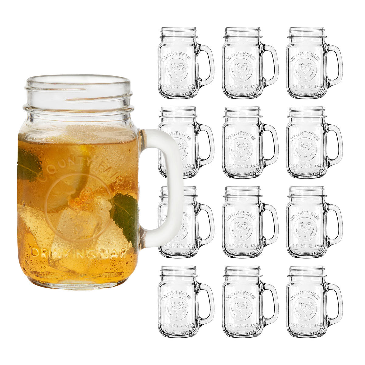 GLÄSERSET DRINKING JARS  12-teilig  - Klar, Basics, Glas (9/13,5cm)