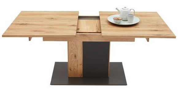 ESSTISCH in Holz 160-200/90/75,4 cm - Eichefarben/Anthrazit, Natur, Glas/Holz (160-200/90/75,4cm) - Waldwelt