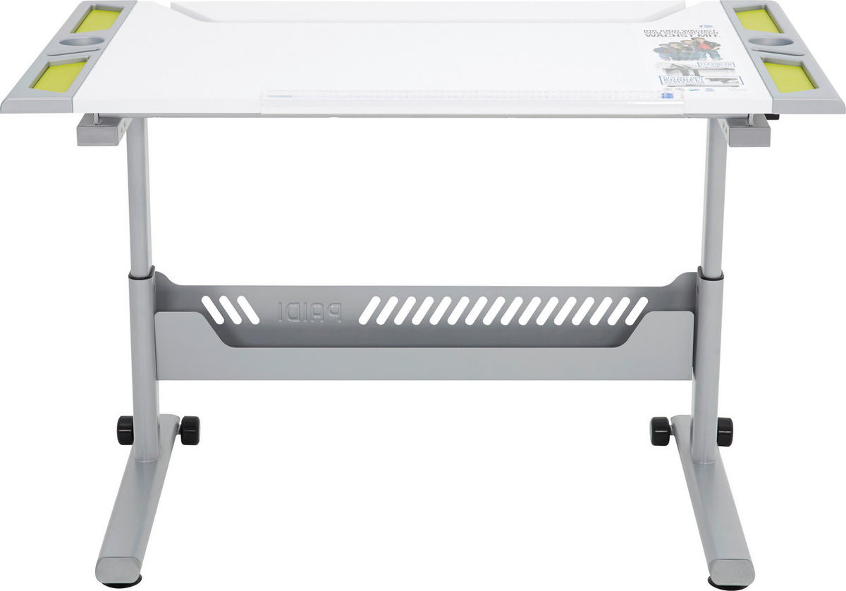 JUGENDSCHREIBTISCH 120,4/70,4/53-79 cm  in Weiss, Limette  - Weiss/Limette, Basics, Holzwerkstoff/Kunststoff (120,4/70,4/53-79cm) - Paidi