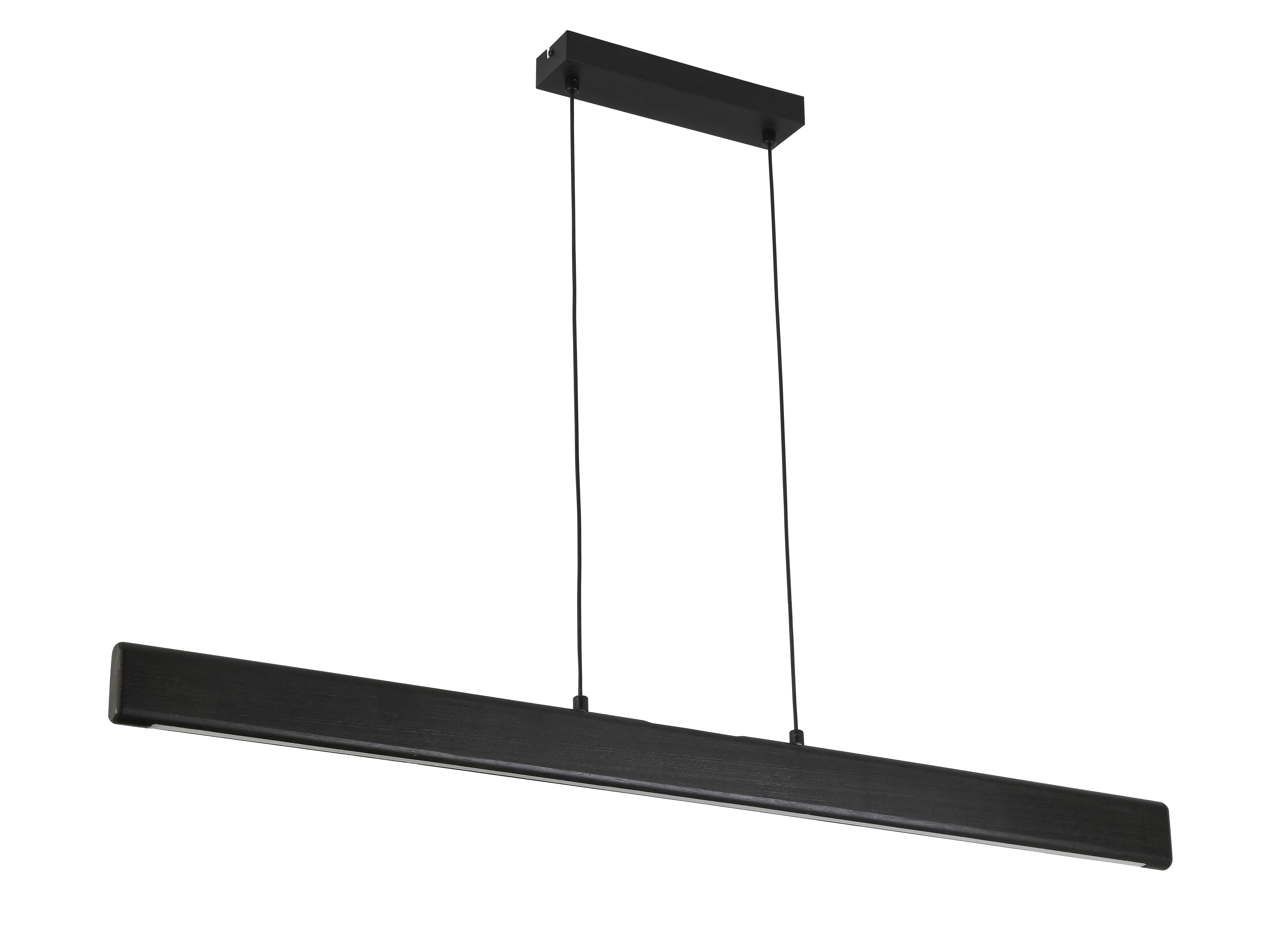 LED-HÄNGLAMPA 120/2,5/120 cm   - svart, Design, metall/trä (120/2,5/120cm) - Novel