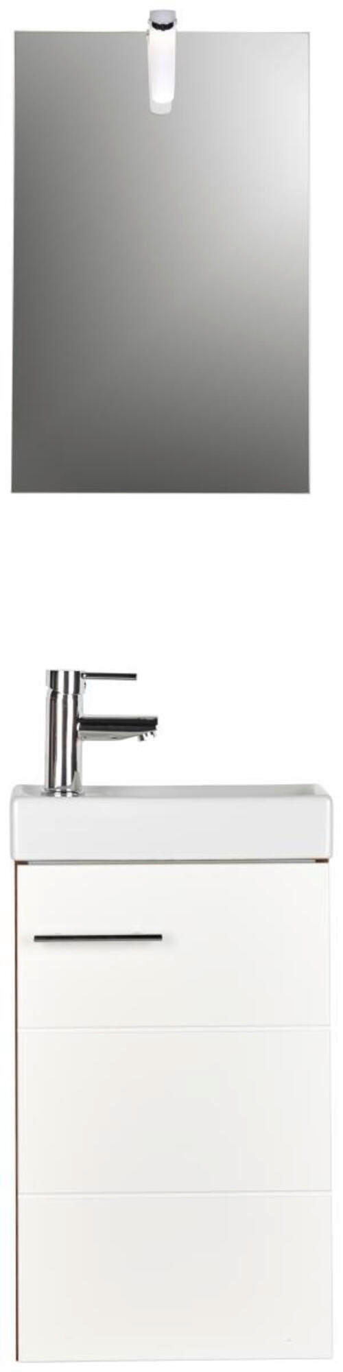 Gästebad 3-tlg. Inkl. Led Kim 40cm, Weiß