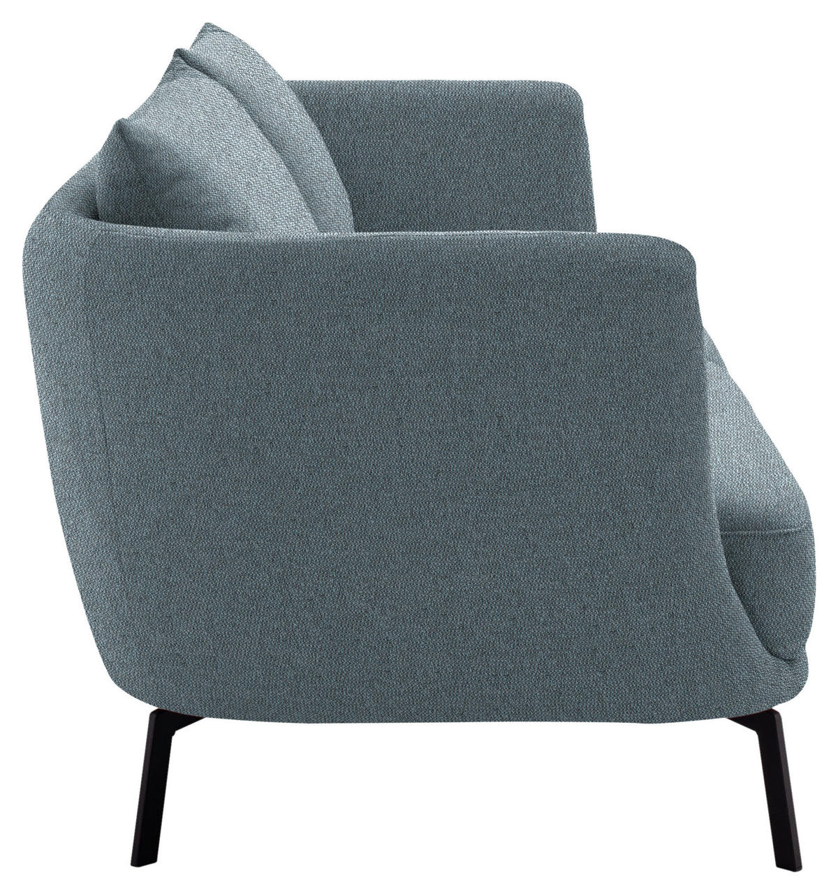 3-SITZER-SOFA  in Flachgewebe Blau  - Blau/Schwarz, Design, Textil/Metall (210/71/91cm) - Schöner Wohnen