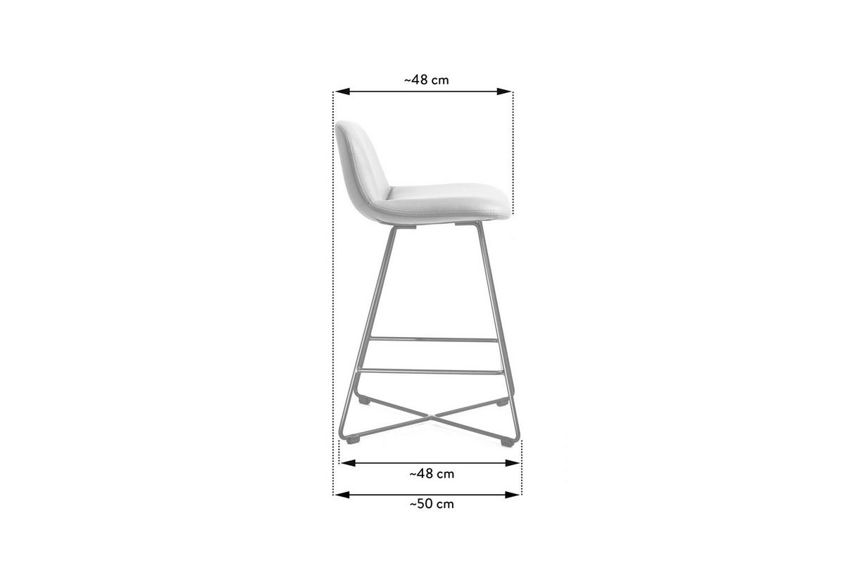 BARHOCKER in Metall, Textil Schwarz, Hellgrau  - Hellgrau/Schwarz, Basics, Textil/Metall (50/85/48cm) - Celina Home