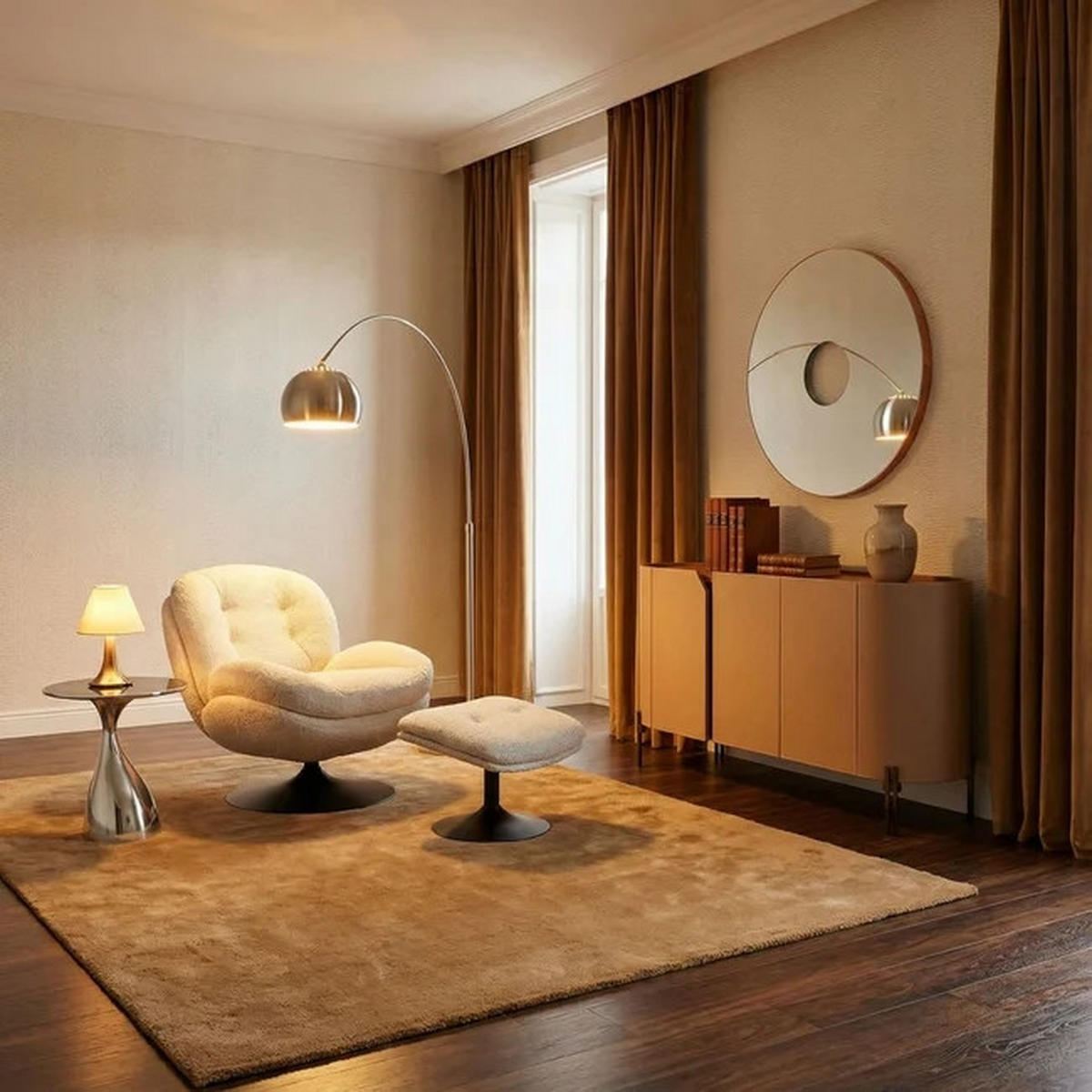 WANDSPIEGEL 100/100/3,7 cm  - Eichefarben, Design, Glas/Holz (100/100/3,7cm) - Kare-Design