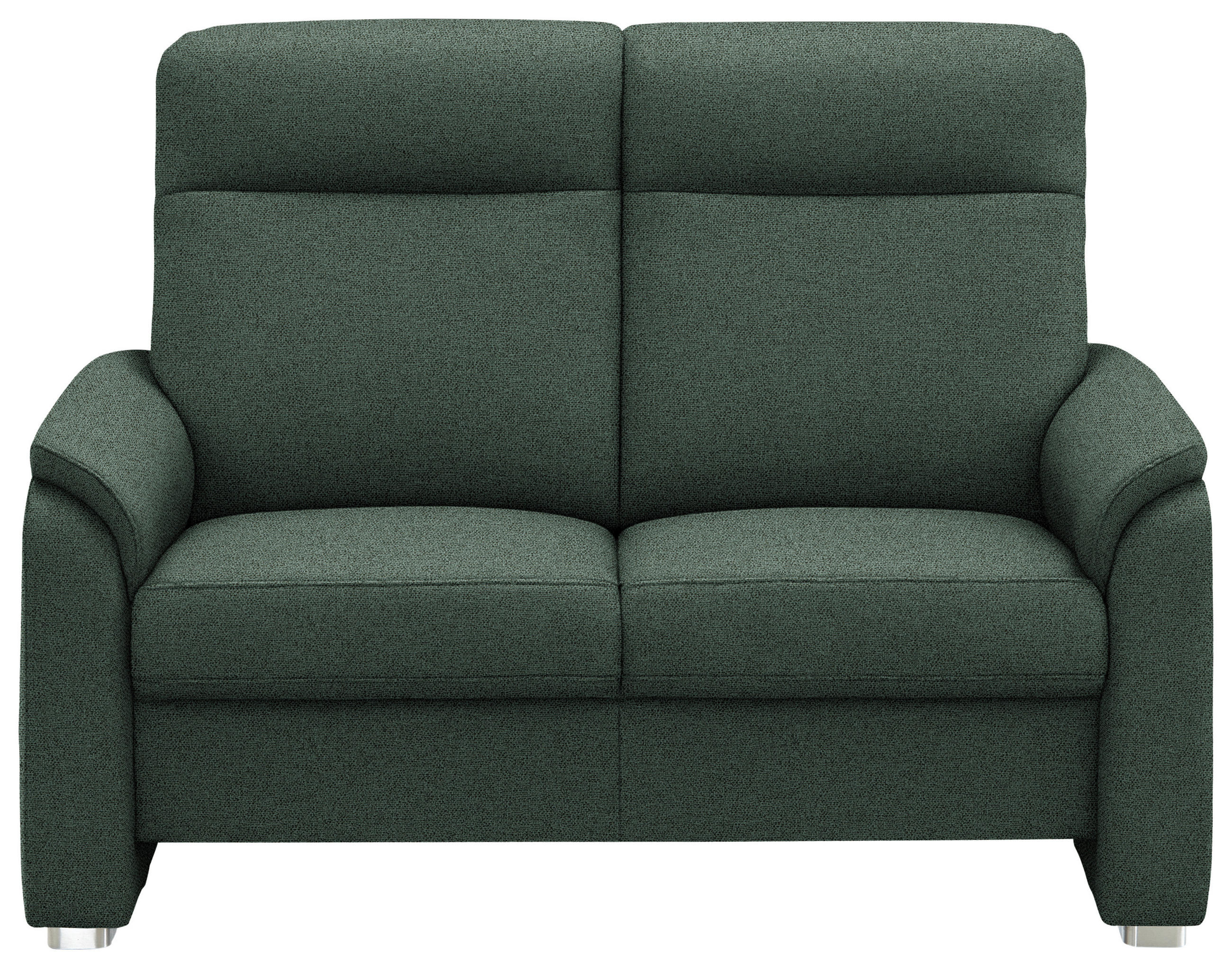 2-SITZER-SOFA  in Flachgewebe Dunkelgrün  - Dunkelgrün/Alufarben, KONVENTIONELL, Textil/Metall (156/107/95cm) - Beldomo Comfort