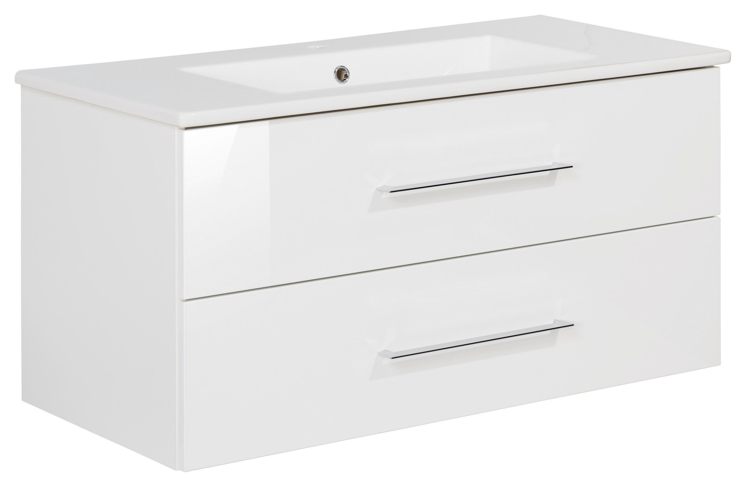 WASCHTISCHKOMBI 103 cm - Silberfarben/Weiß, MODERN, Keramik/Holzwerkstoff (103cm) - MID.YOU