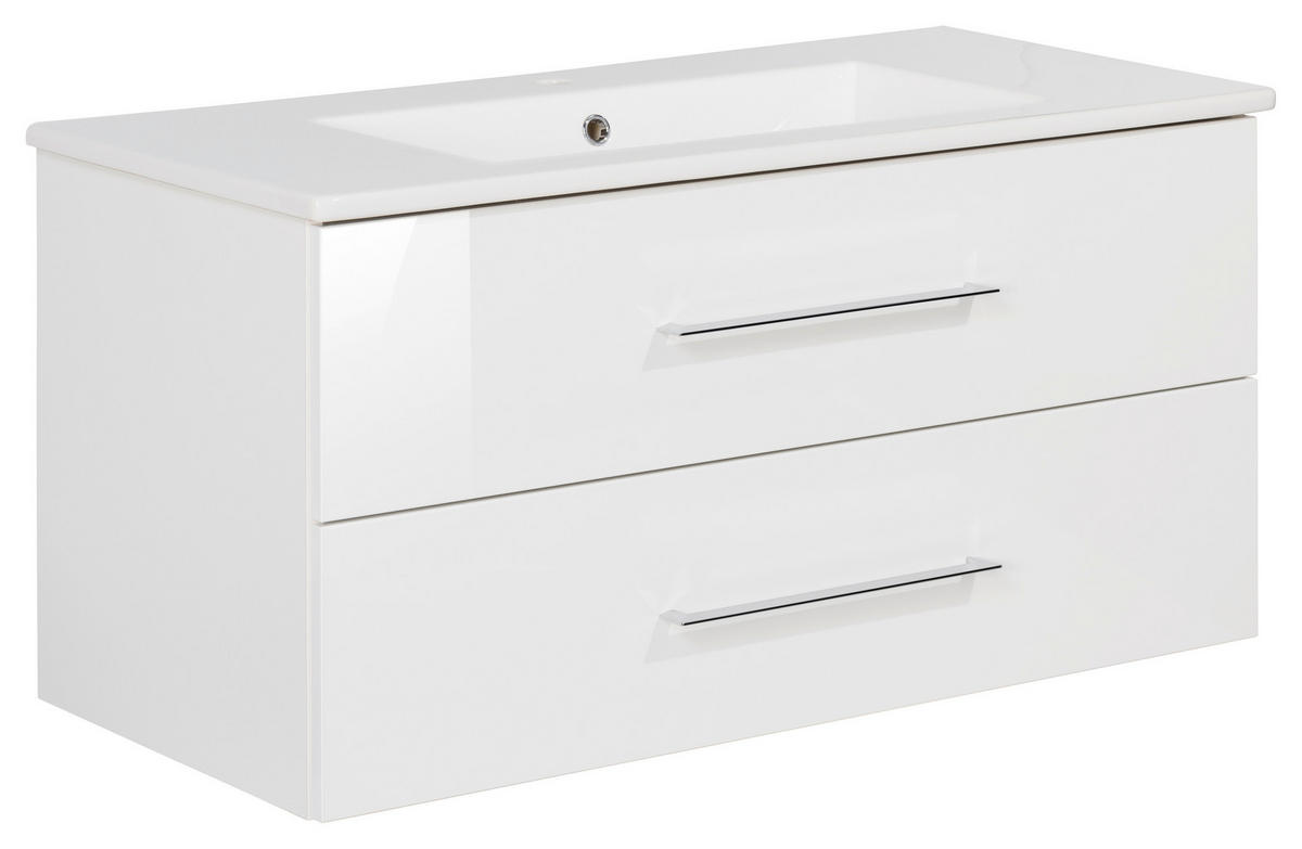 WASCHTISCHKOMBI 103 cm  - Silberfarben/Weiß, MODERN, Keramik/Holzwerkstoff (103cm) - MID.YOU