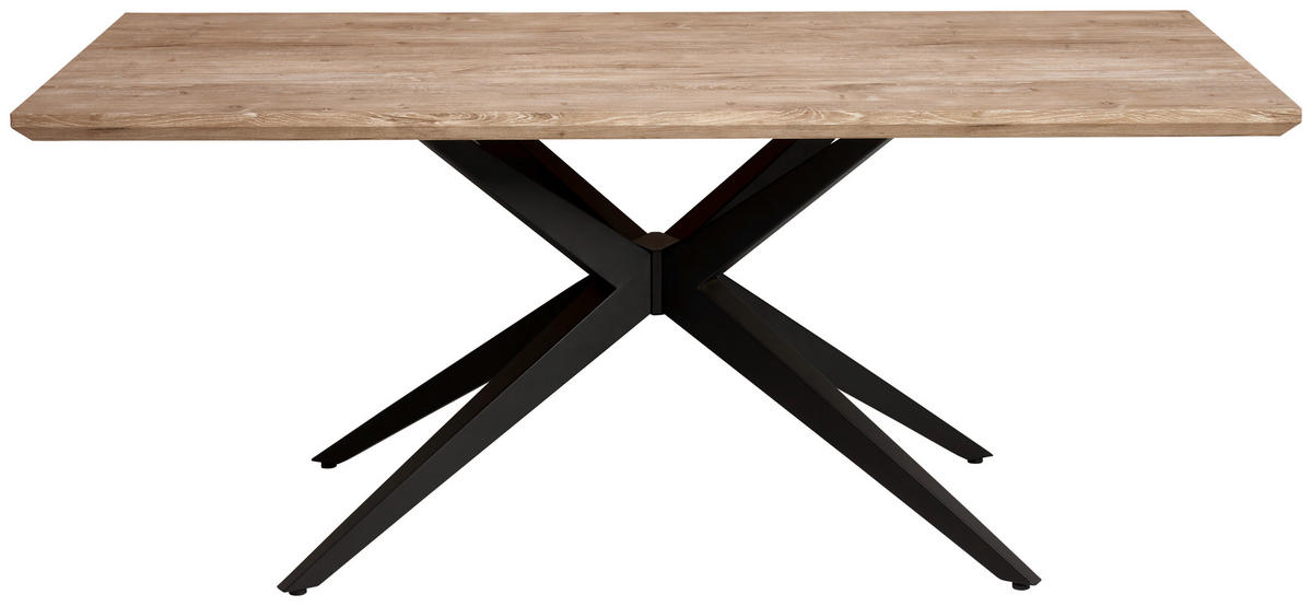 ESSTISCH rechteckig Sonoma Eiche  - Schwarz/Sonoma Eiche, LIFESTYLE, Holzwerkstoff/Metall (180/90/76cm) - MID.YOU