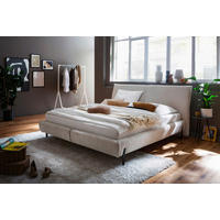 POLSTERBETT Creme 180/200 cm  - Creme/Schwarz, MODERN, Holzwerkstoff/Textil (180/200cm) - MID.YOU