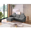 ECKSOFA in Flachgewebe Grau  163/244 cm  - Eichefarben/Grau, KONVENTIONELL, Holz/Textil (163/244cm) - Sit & More