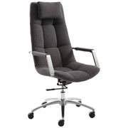 CHEFSESSEL in Mikrofaser Dunkelgrau - Dunkelgrau, Design, Textil/Metall (62/110-128/62cm) - Novel