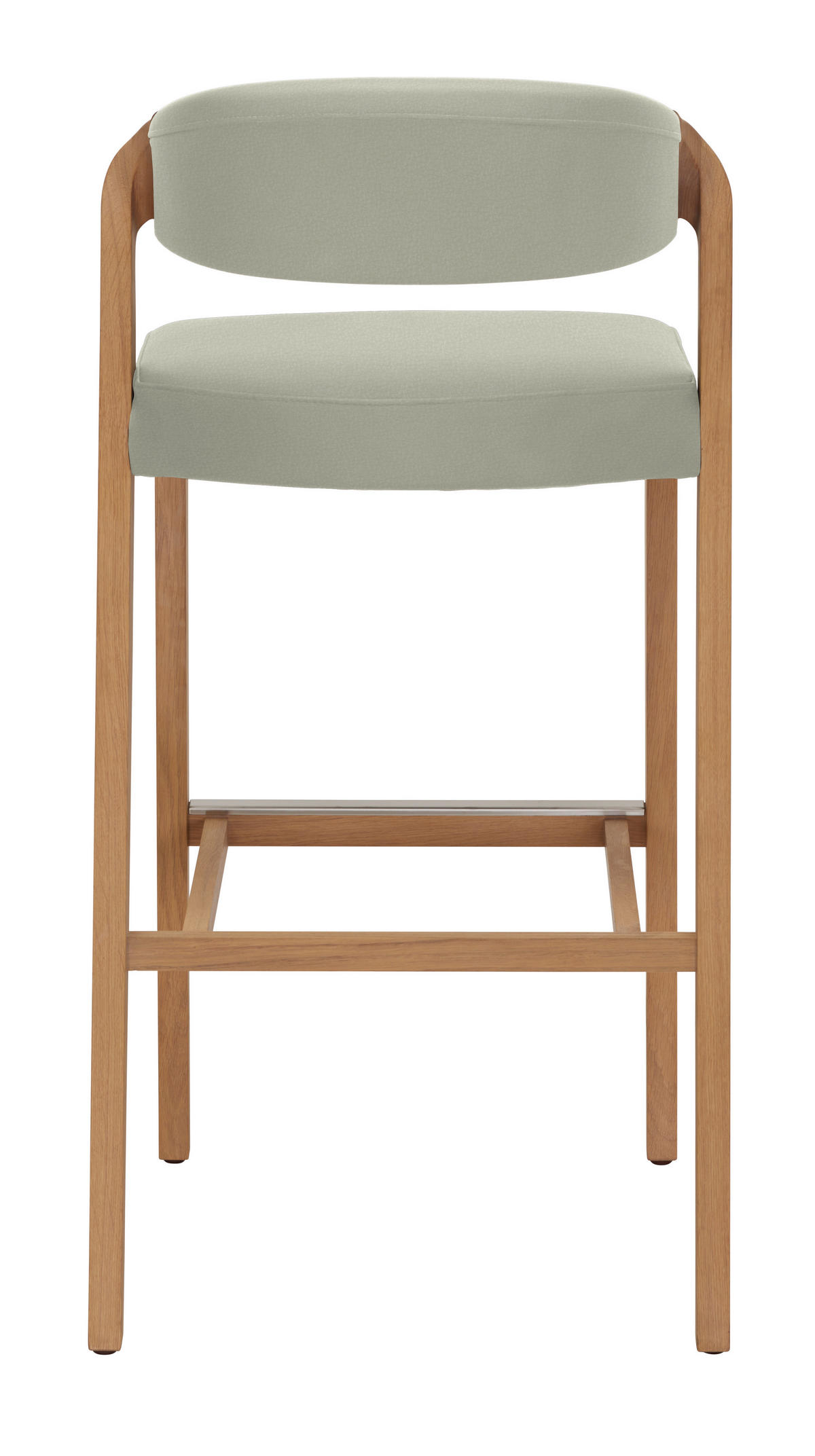 BARHOCKER Holz, Leder Wildeiche, Grauweiss  - Wildeiche/Grauweiss, Natur, Leder/Holz (52/103/52cm) - Voglauer