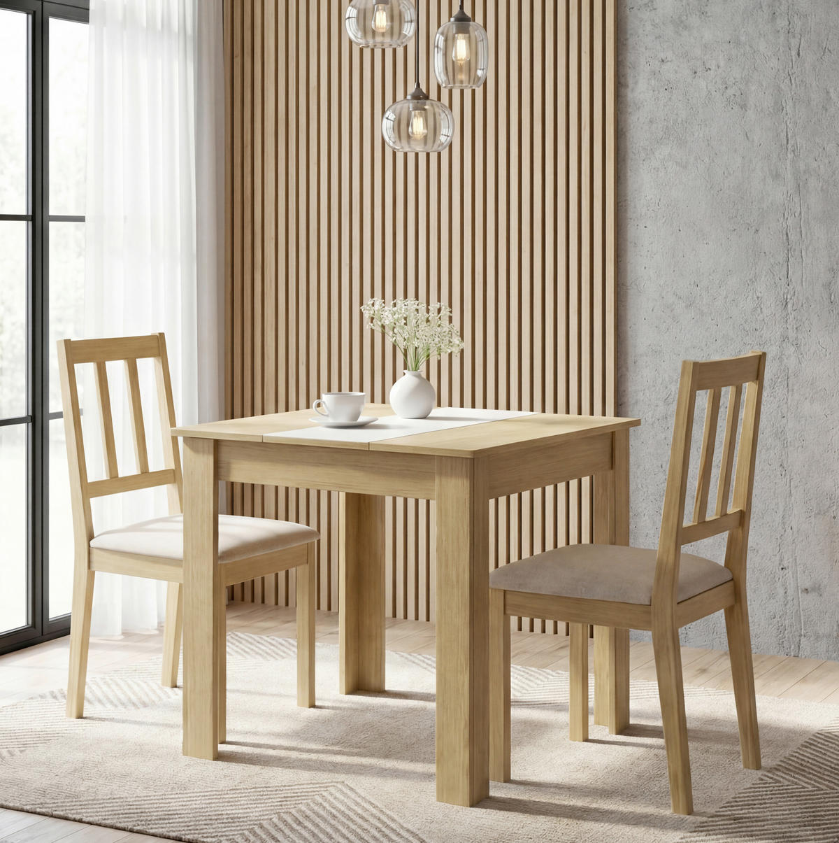 ESSTISCH 80/80/75 cm Nachbildung  Holzwerkstoff quadratisch Weiß, Honigeiche  - Honigeiche/Weiß, MODERN, Holzwerkstoff (80/80/75cm) - MID.YOU