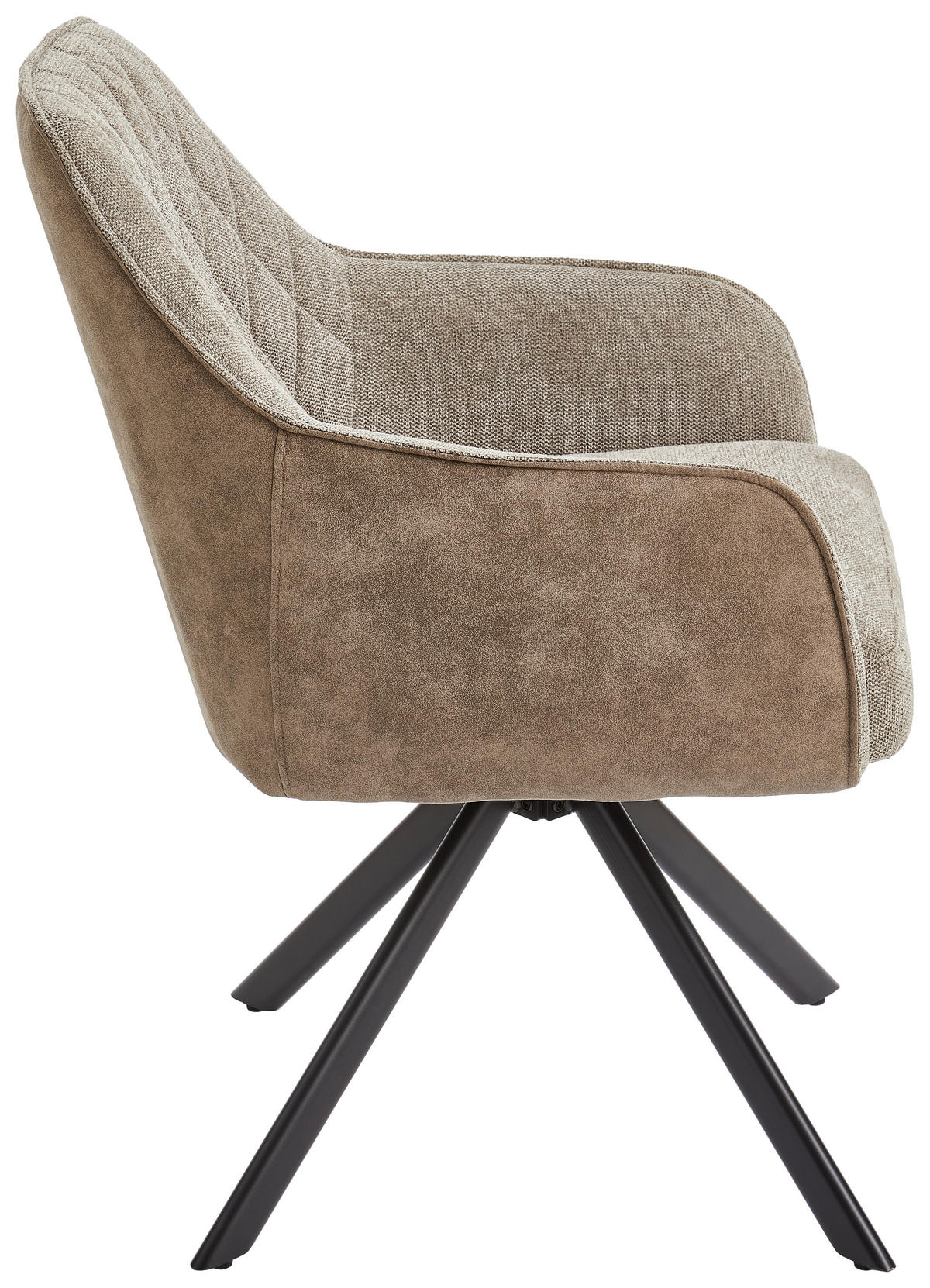 ARMLEHNSTUHL  in Eisen Webstoff, Leinenoptik  - Schwarz/Braun, MODERN, Holz/Textil (60/87/65cm) - Livetastic
