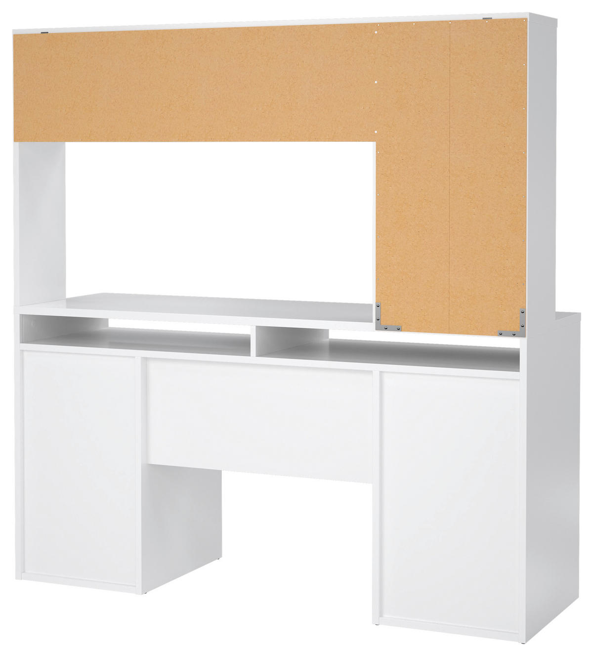 SCHREIBTISCH 149/48,2/156,2 cm Weiss Hochglanz Stauraum  - Weiss Hochglanz, Modern, Holzwerkstoff (149/48,2/156,2cm) - P & B