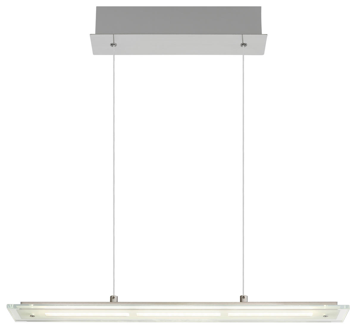 LED-HÄNGELEUCHTE 64/9/150 cm  - Klar/Nickelfarben, Design, Glas/Metall (64/9/150cm) - Globo