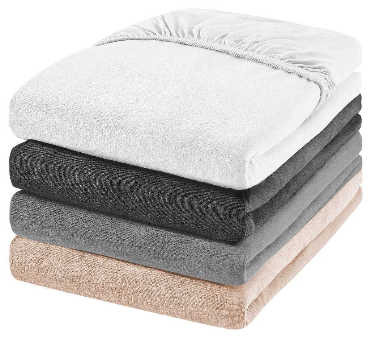 SPANNBETTTUCH FLORENZ Jersey  - Weiß, Basics, Textil (90-100/200-220cm) - Novel