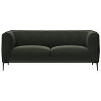 2,5-SITZER Chenille, Webstoff, Flachgewebe Waldgrün  - Waldgrün/Schwarz, Design, Holz/Textil (179/75/91cm) - Livetastic