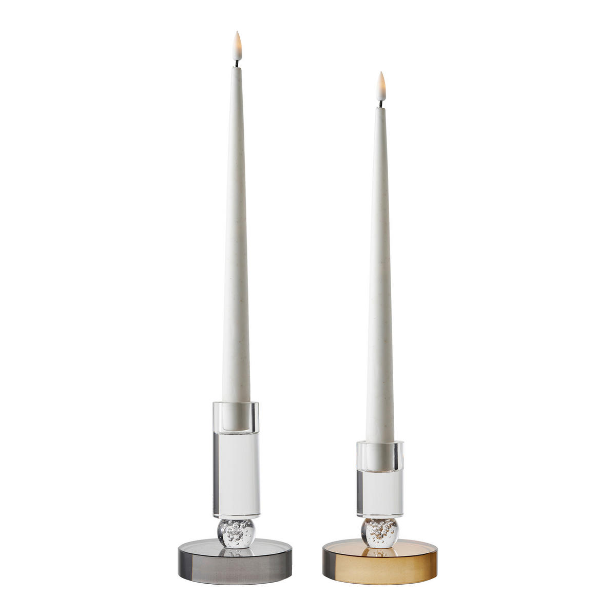 KERZENHALTER - Grau, Basics, Glas (9/13/9cm)