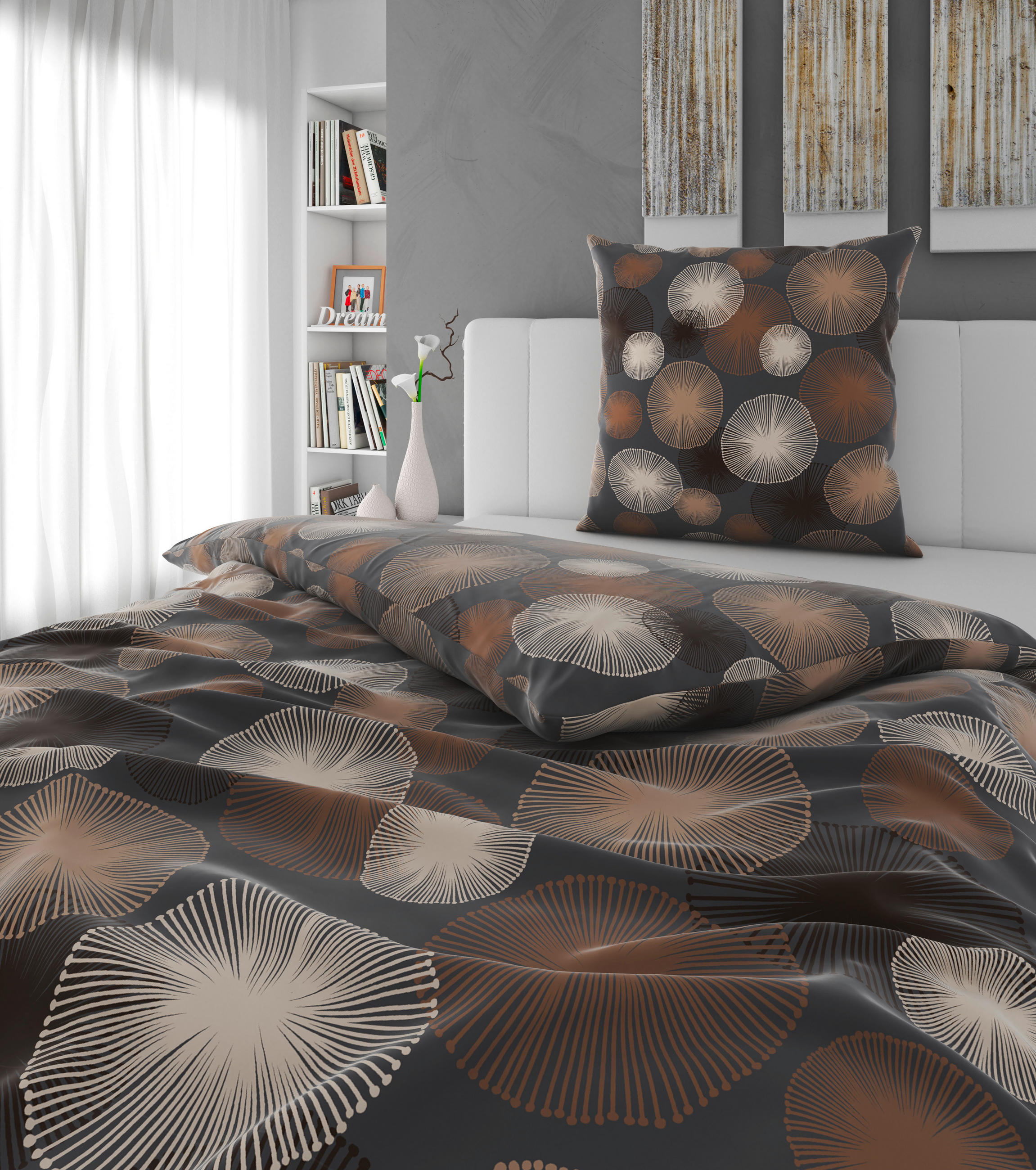 BETTWÄSCHE Satin 155/220 cm  - Grau, Textil (155/220cm) - Esposa