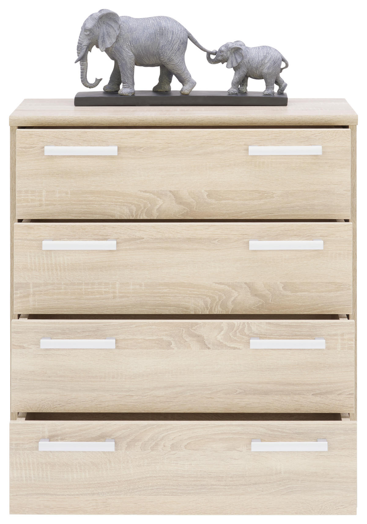 BYRÅ 72/84/36 cm  - Sonoma ek/silver, Klassisk, metall/trämaterial (72/84/36cm) - Best Price