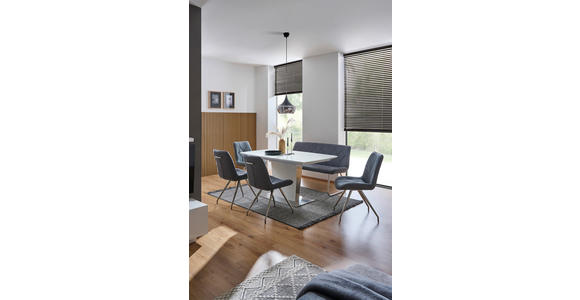 ESSTISCH in Metall, Glas, Holzwerkstoff 160-210/90/76 cm - Edelstahlfarben/Weiß, Design, Glas/Holzwerkstoff (160-210/90/76cm) - Novel