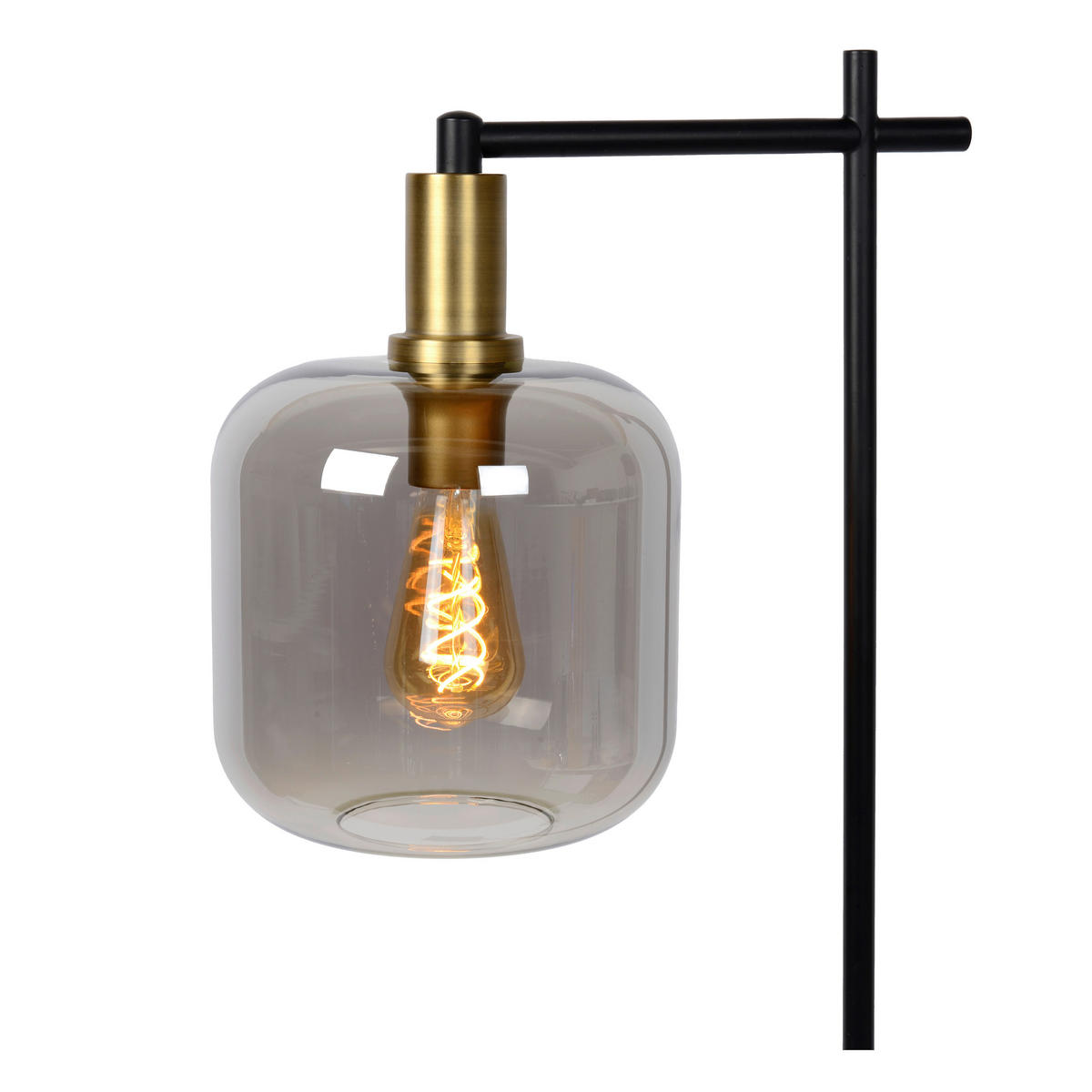 STEHLEUCHTE - Hellgrau/Schwarz, Design, Glas/Metall (35.5/31/150cm) - Lucide