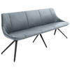 SITZBANK 195/88/62 cm Echtleder Grau, Anthrazit Metall  - Anthrazit/Grau, Design, Leder/Metall (195/88/62cm) - Bert Plantagie