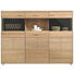 HIGHBOARD Eiche massiv geölt - Silberfarben/Schwarz, Design, Glas/Holz (183/136/40cm) - Musterring HIGHBOARD Eiche massiv geölt - Silberfarben/Schwarz, Design, Glas/Holz (183/136/40cm) - Musterring