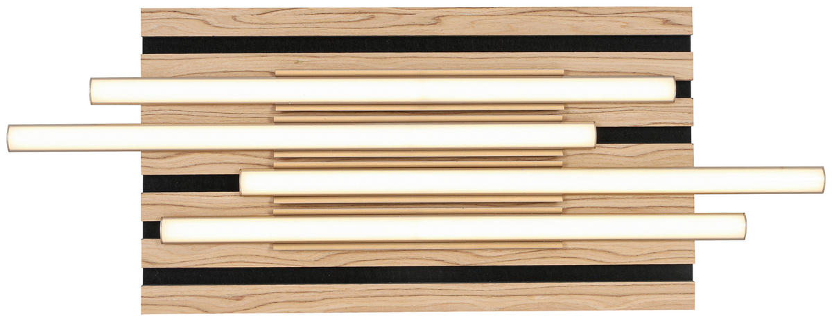 DECKENLEUCHTE    70/26,5/7 cm  - Eichefarben/Schwarz, Trend, Holzwerkstoff/Kunststoff (70/26,5/7cm) - Novel