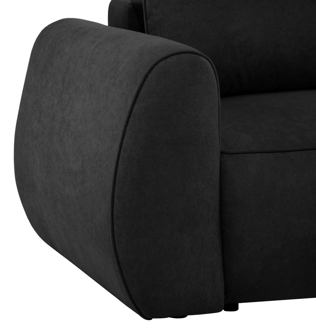 SCHLAFSOFA Chenille Graphitfarben  inkl. Zierkissen, Rückenkissen, Bettkasten, Schlaffunktion, Rücken echt, Liegefläche im Originalstoff  - Schwarz/Graphitfarben, KONVENTIONELL, Kunststoff/Textil (257/96/110cm) - Milino