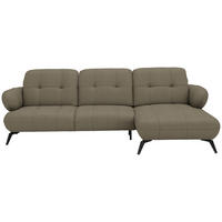 ECKSOFA Flachgewebe Braun  - Schwarz/Braun, Design, Textil/Metall (282/189cm) - Novel