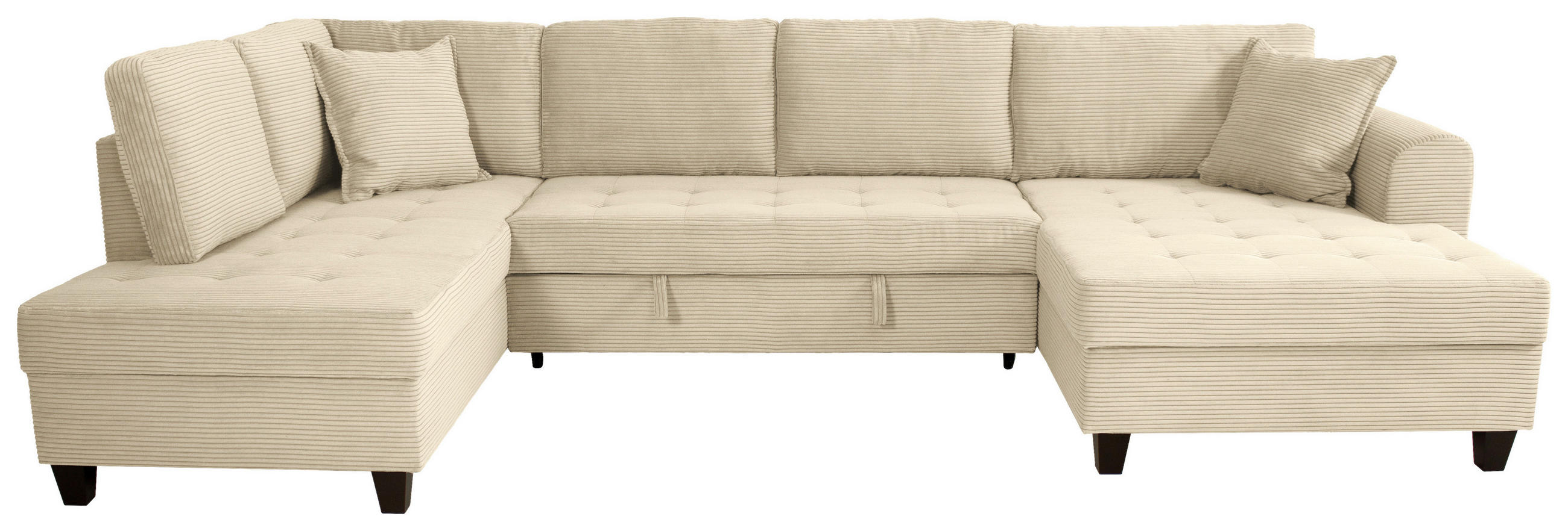 WOHNLANDSCHAFT MORITZ Creme Cord  - Creme, Trend, Textil (178/324/155cm) - P & B